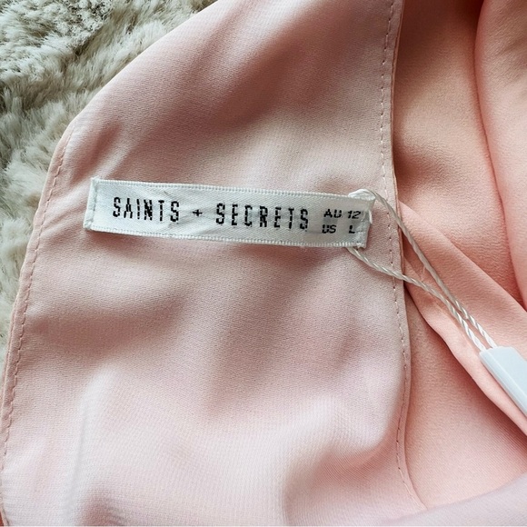 Revolve Saints & Secrets peach halter midi dress - Picture 10 of 11